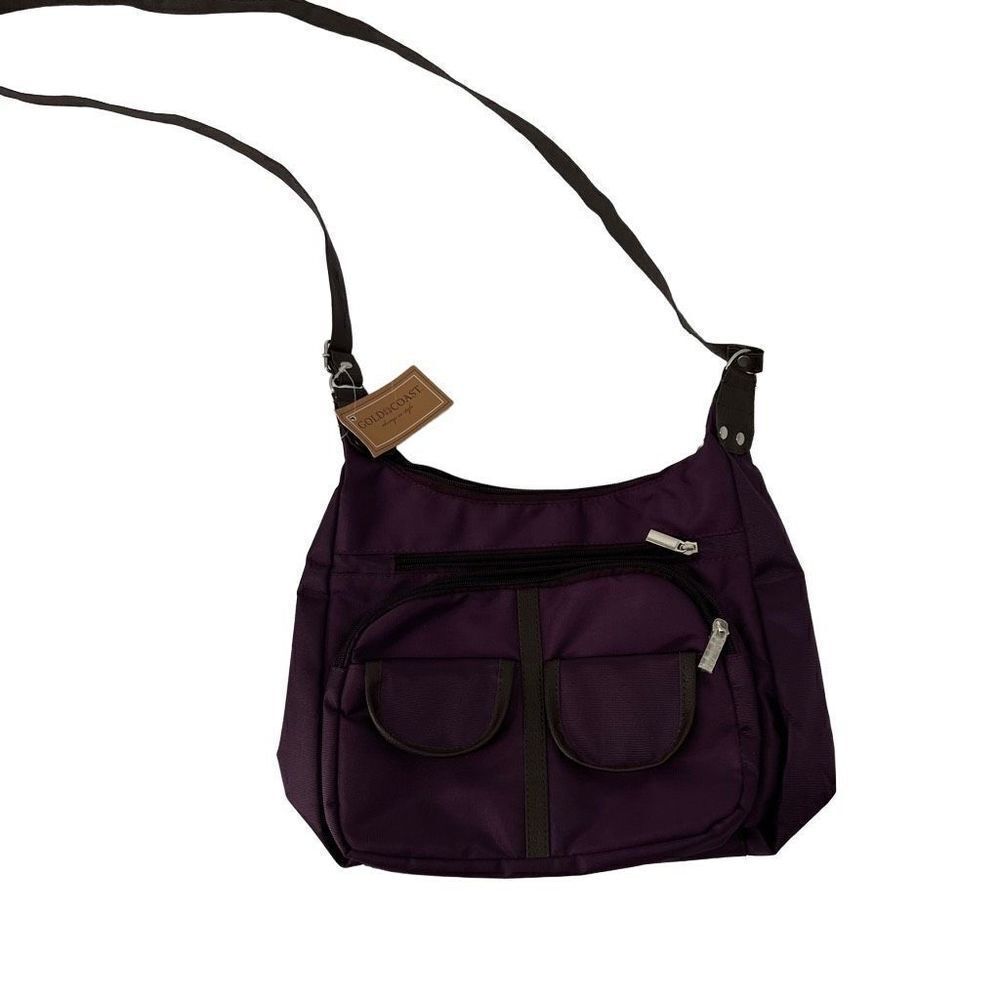 Gold Coast Dark Purple Nylon Purse‎ NWT